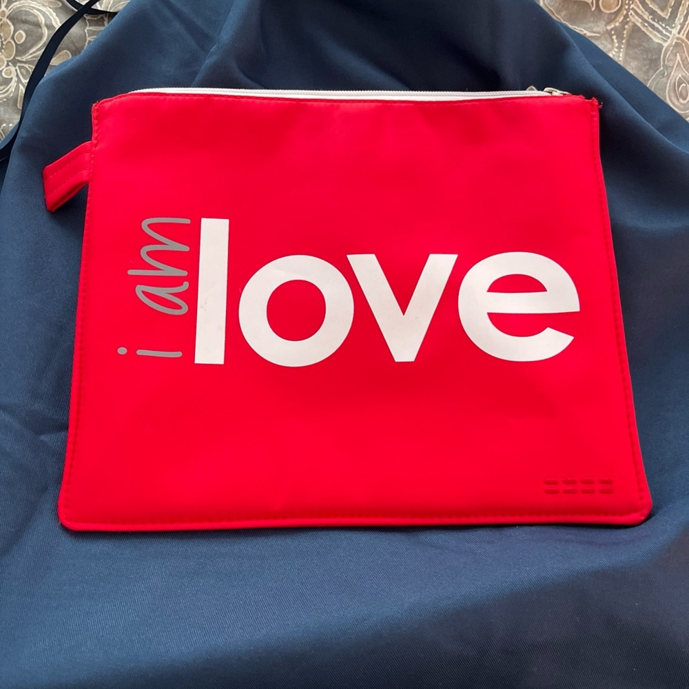 Red 'I Am Love' Pouch